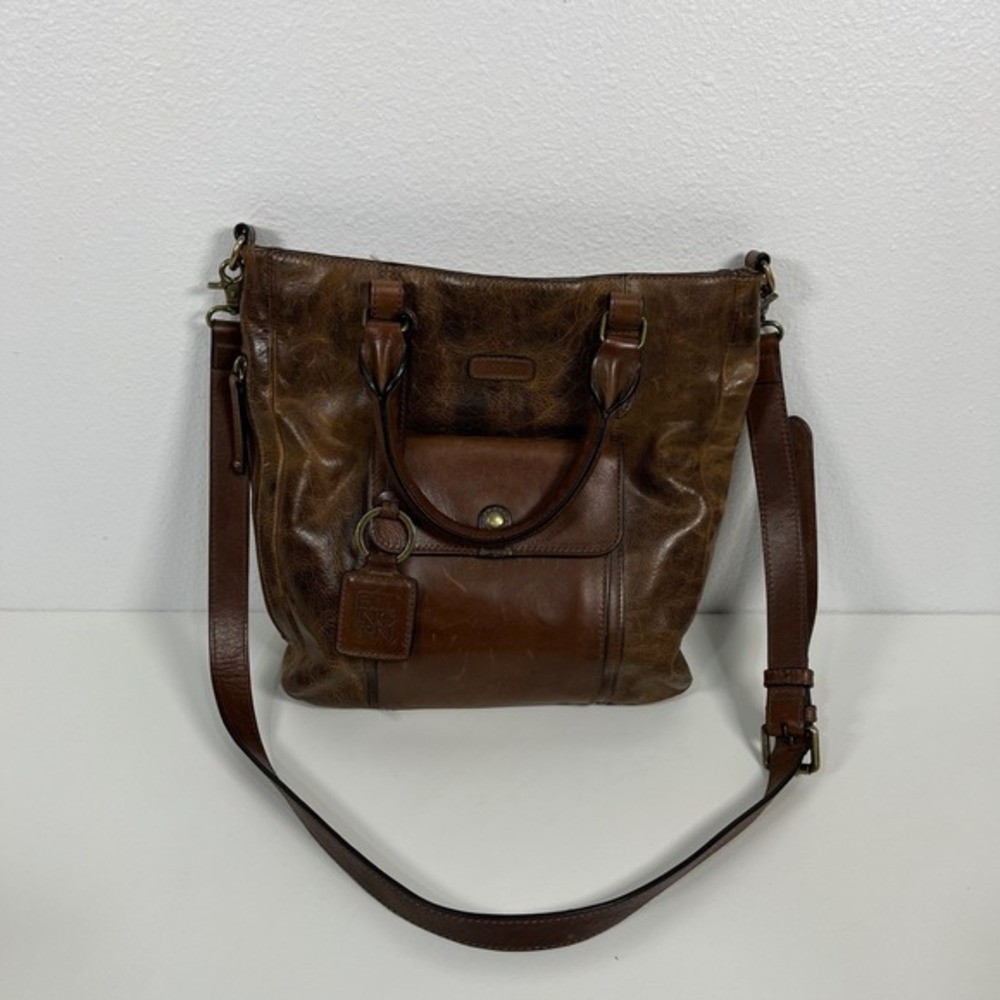 Ellington‎ Brown Leather Tote Bag with Front Pocket